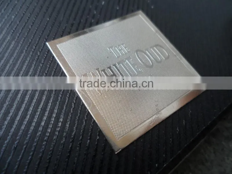 Custom design logo thin nickel metal sticker for luxury gifts,furnitures