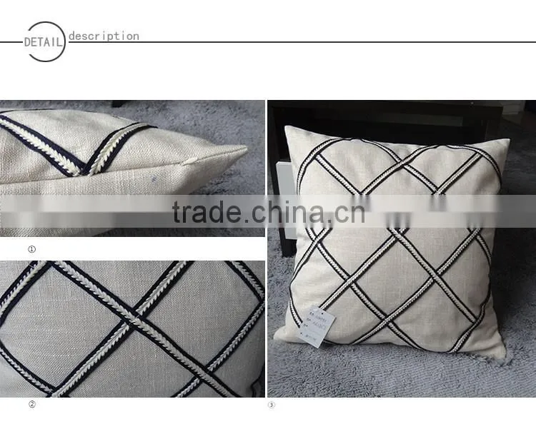 Back rest embroidered decorative american style cushion