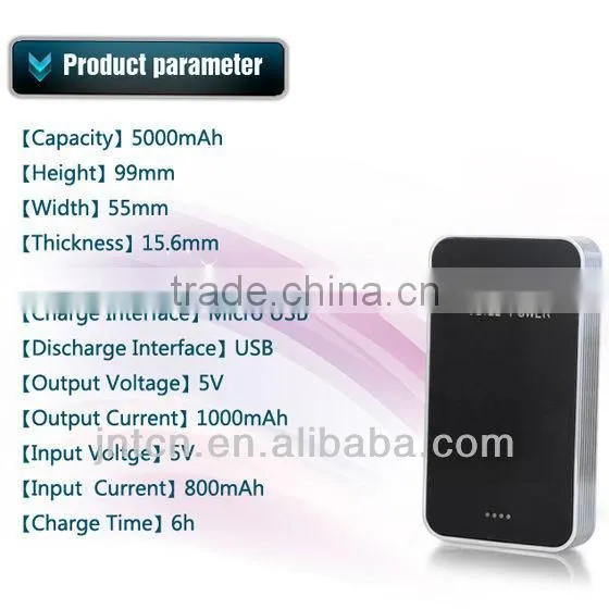 5000mAh/5V rechargeable handy travel mobile power bank charger for iPone/iPad/phones MP005