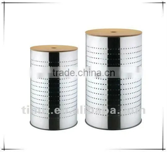 Superior Quality Stainless Steel Round Shape Laundry Basket Set