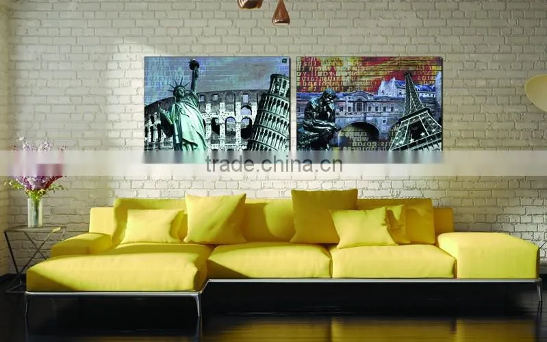 2 panels European style canvas art prints for living room OM-009