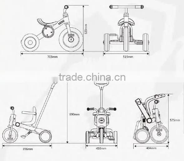 2016 RASTAR Foldable baby tricycle 3 wheel tricycle bicycle with CE certificate