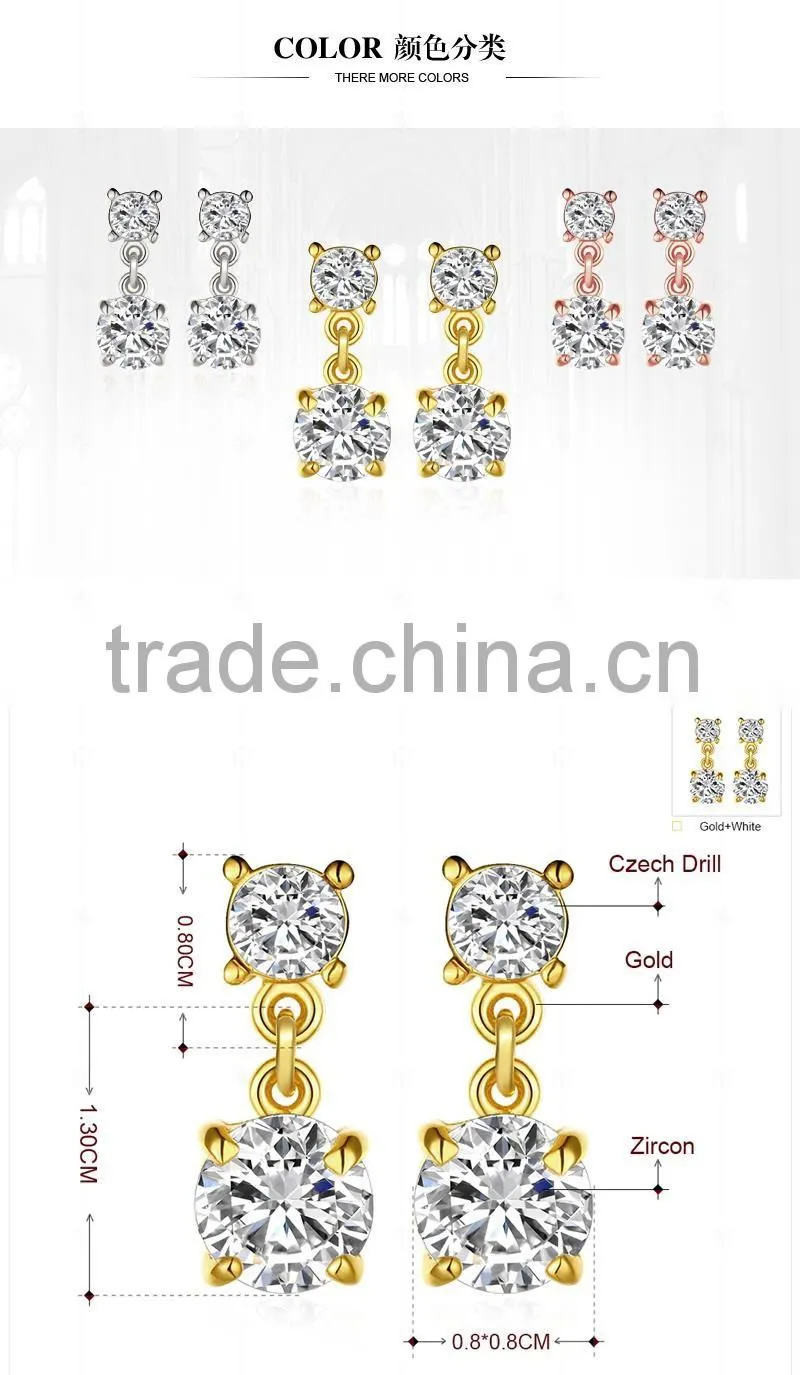 Fine Jewelry Hanging Women's Wedding Shining Earrings