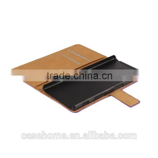 wholesale deluxe stand pu leather wallet card slots case covers for sony z5 mini