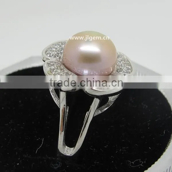 Elegance Pearl Flower 925 Sterling Silver Ring Jewelry For Fashion Party