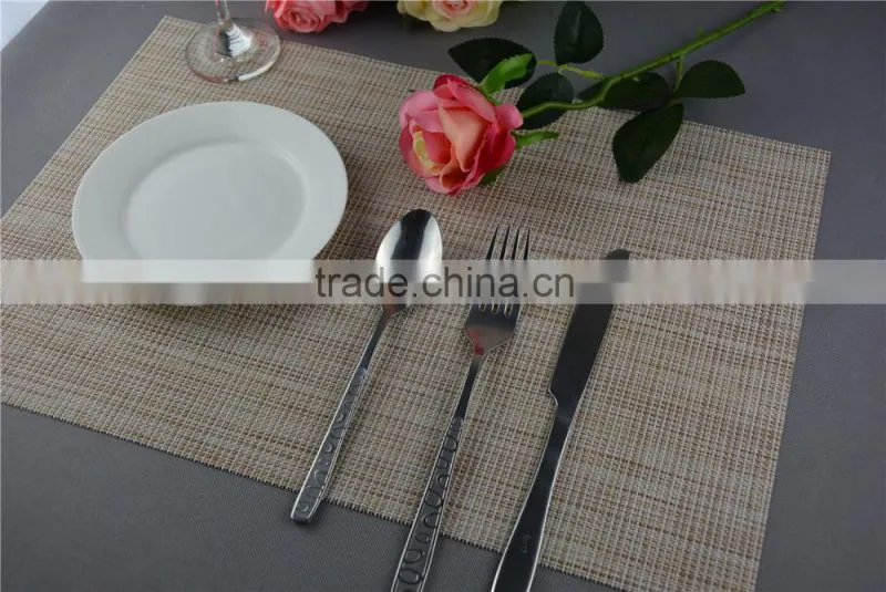 Table decoration PVC solid color disposable flaxen linen table placemat 45*30cm