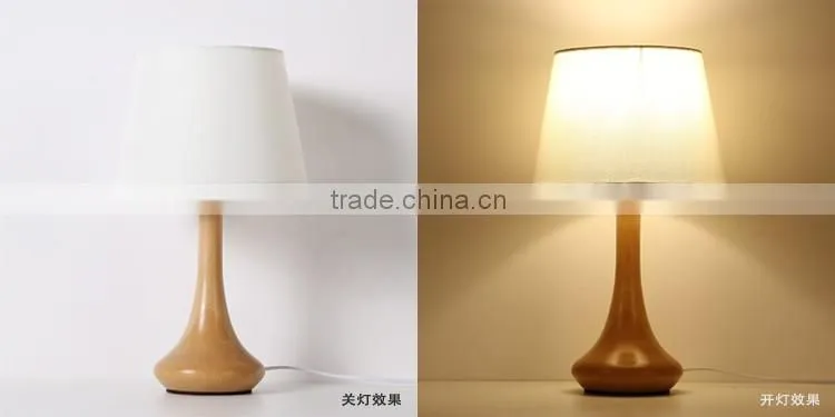 LED Wood table lamp JK-879-18 LED Wood table Light white round lampshade wooden table lamp