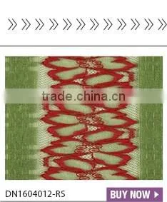 Bulk top quality 100%polyerster print fluorescent yellow lace fabric
