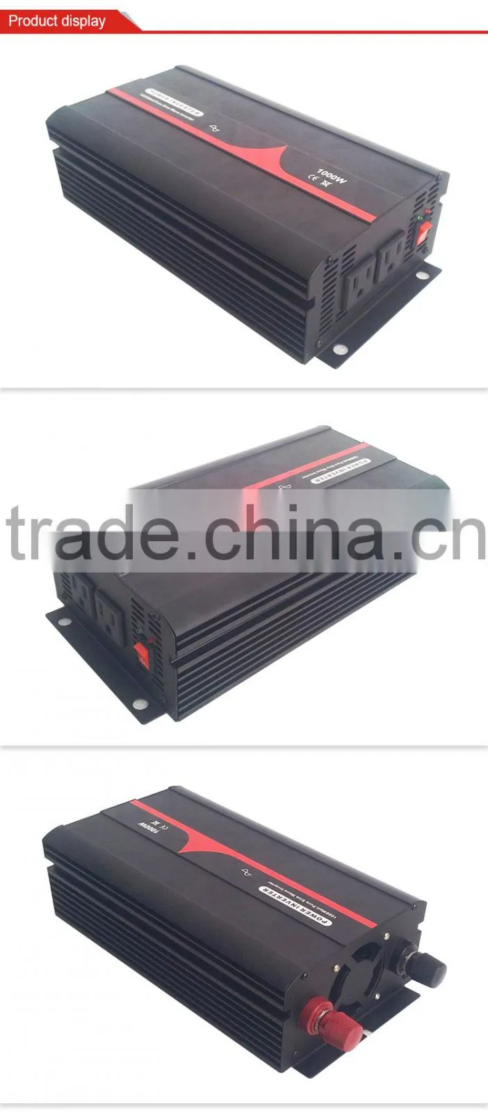 DC to AC single phrase 1000W pure sine wave power inverter dc 12v ac 220v
