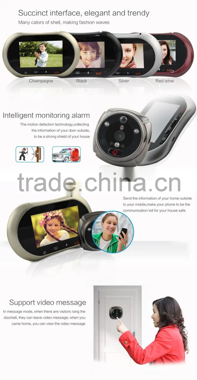 GSM function 3.7inch screen digital door viewer