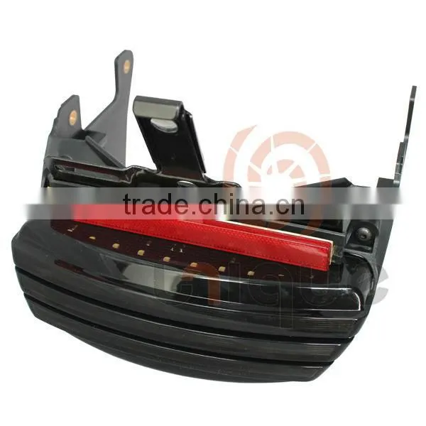 Integrated LED Tri-Bar Tail Light with Smoked Lens and Mounting Bracket for Harley Davidson