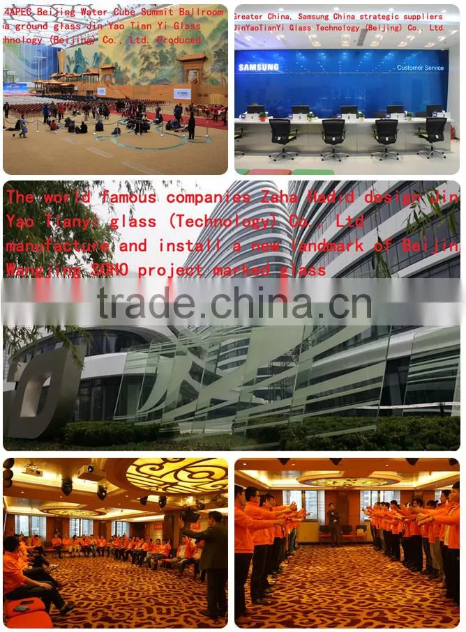 double curve tempered glass/curved building glass