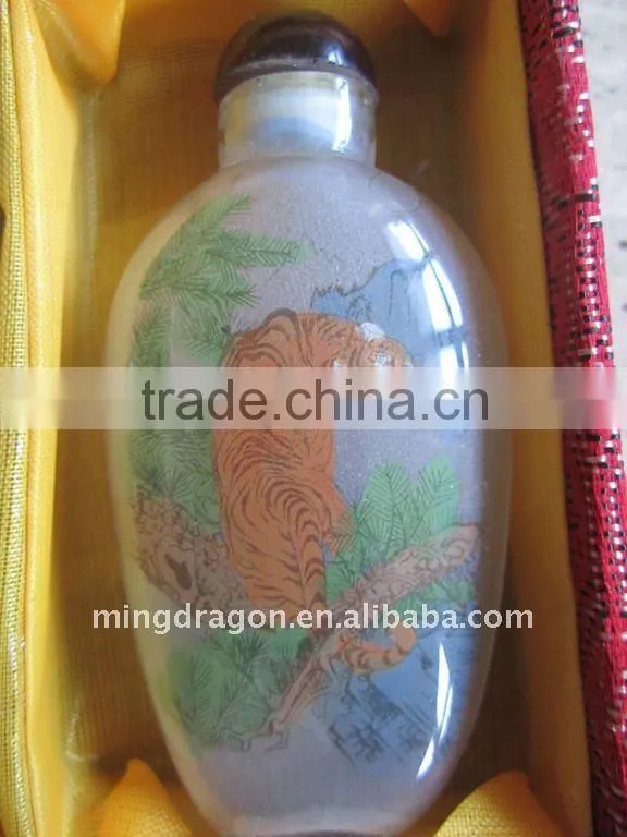 Chinese Old Glass Painting Snuff Bottle