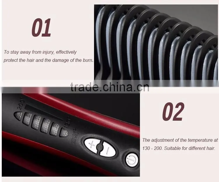 New Electric Ceramic Iron Hair Straighten Comb Profeessional Hair Straightener