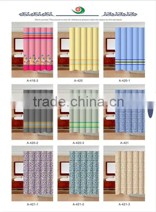 PVC Printed Shower Plastic Curtain
