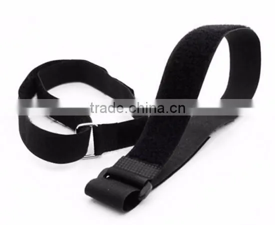 100% nylon binding customized hook and loop straps with metal buckle