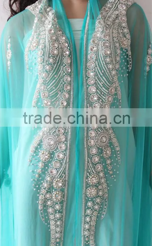 navy blue beaded stretch lace fabric designer lehengas sarees (KFT-003)