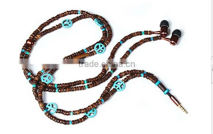 Fashion beaded stone earphone for promotion and gifts