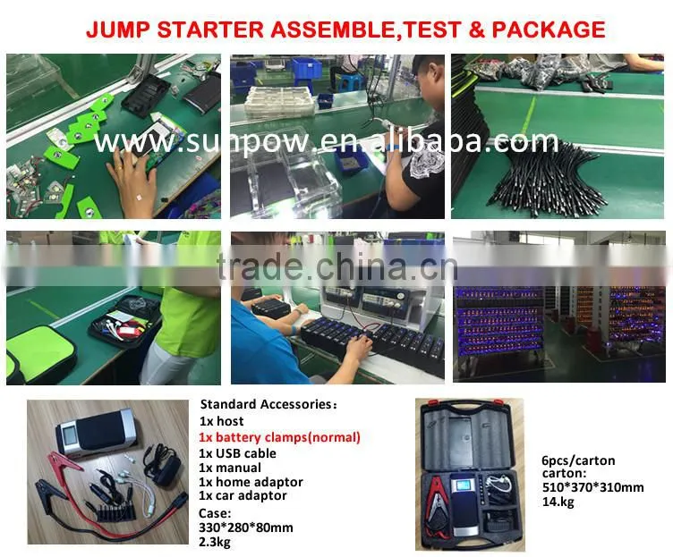 SUNPOW emergency car jump starter charger booster power bank