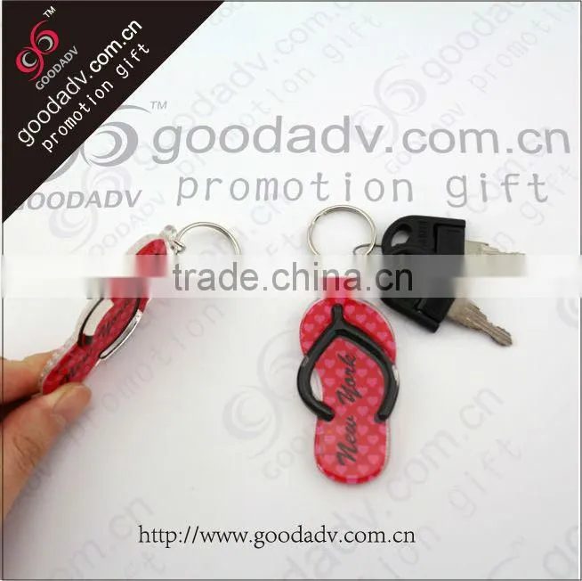 Custom printed acrylic charms/acrylic flip flop keychain for promotional souvenir gift