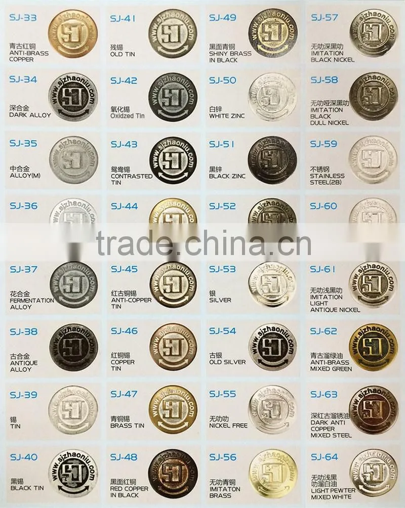Free Sample Custom Made Logo Gun Metal Black Color Metal Sewing Buttons