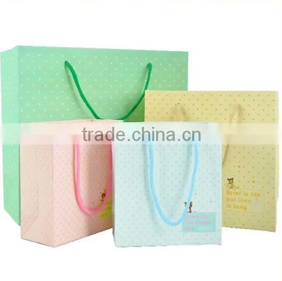 Eco-friendly art paper made shopping bag with handles