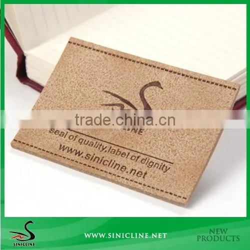Sinicline Hand made custom brown garment genuine leather label, leather patch