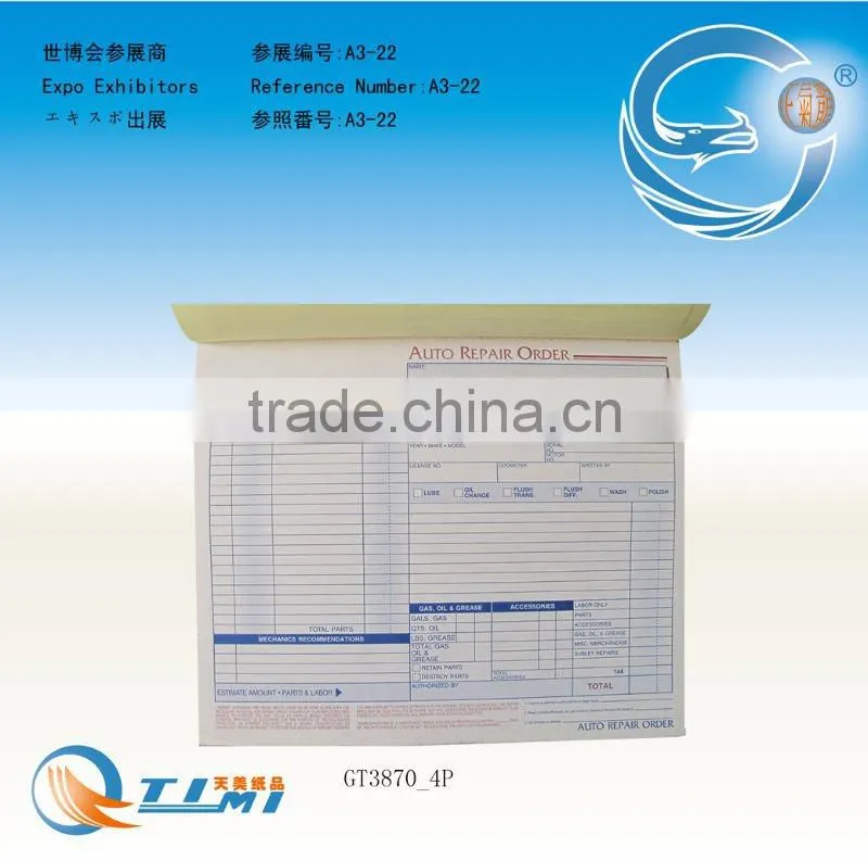 AUTO REPAIR Forms business forms Sales Order Book Job Work Order Book