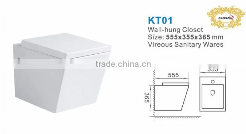 hot sale wall mounted square toilet bathroom ceramic wall-hung toilet