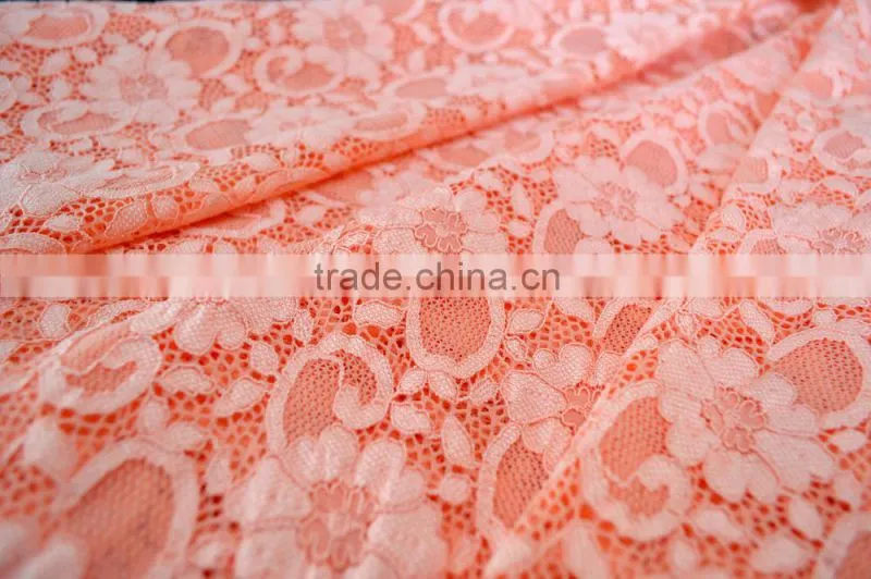2015 Popular Polyester Mesh Lace Fabric Design For Ladies DSN477