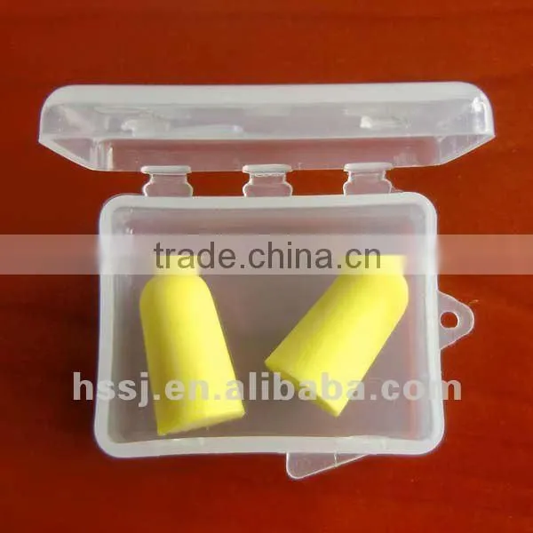 36db slow rebound foam ear plugs in PP box foam bullet shape ear plugs for ear protection and sleeping