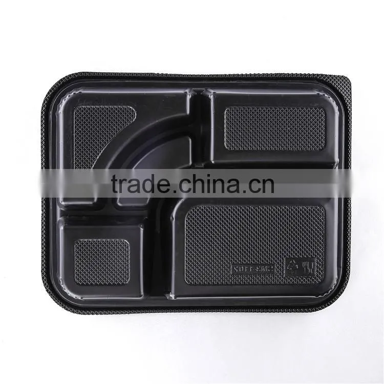 KW3-1102 Food-grade and rectangular disposable clear plastic divided food serving tray (264*204*46mm), OEM orders are welcome