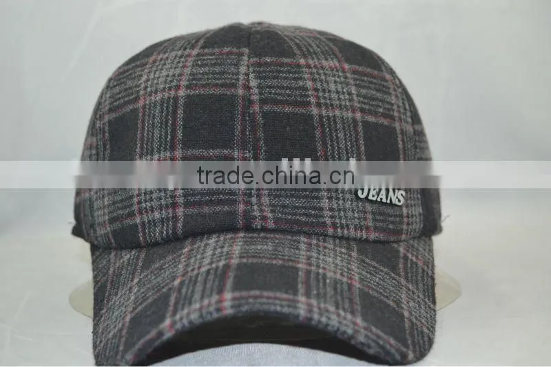 6 panel plaid baseball cap
