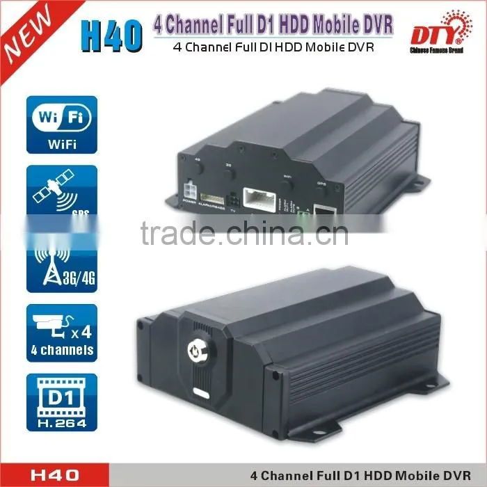 4ch d1 double sd card 4g wifi mdvr for bus, truck, taxi, police car