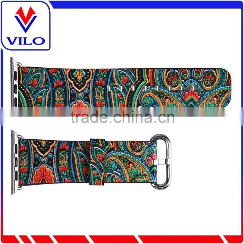 Wholesale Genuine Leather Watch Strap Wrist Band with Metal Clasp for Apple Watch