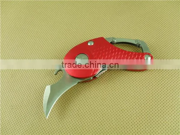 2014New carabiner keychain knife