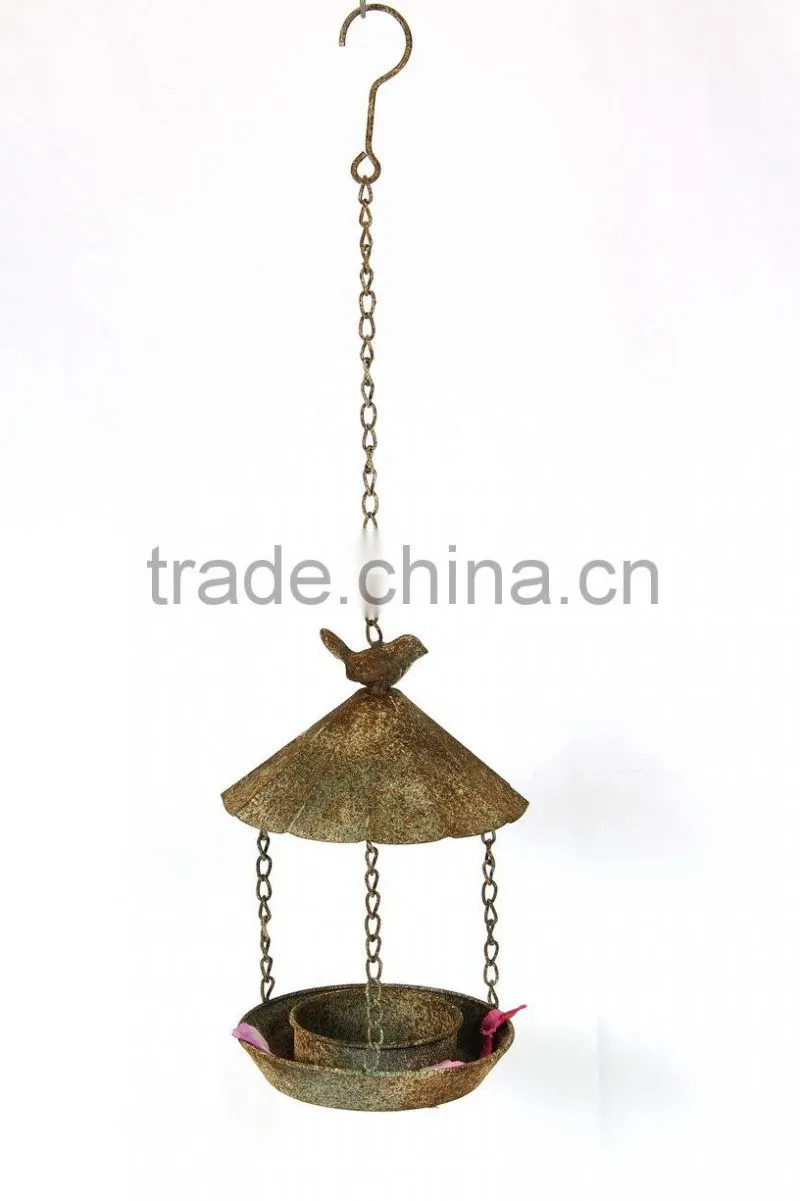 Rustic garden iron bird feeder wholesale for hanging
