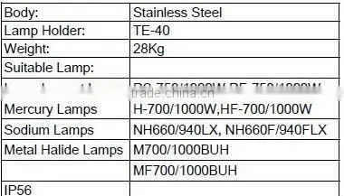1000W Stainless marine fishing Matal Halide Lamp Sodium Light
