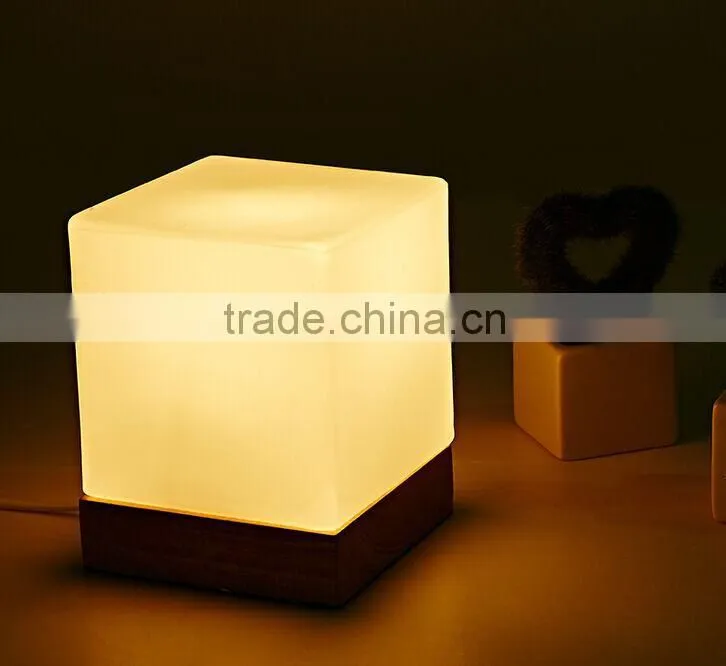 wooden glass table lamp guzhen lighting mini desk table lamp