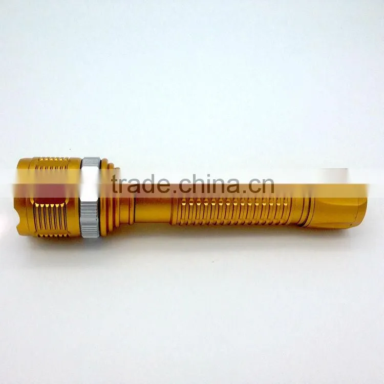 1W powerful led Zoom adjustable flashlight powered by 2D batteries