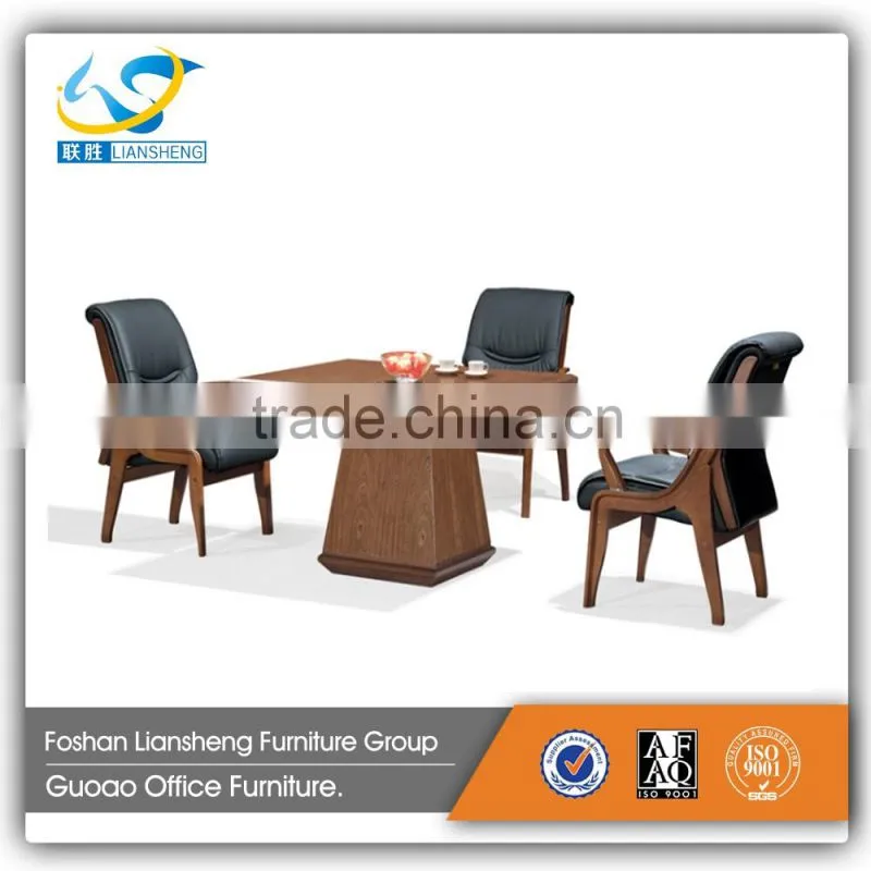 Popular four seats small size square solid wood negotiation meeting table GAT8612A