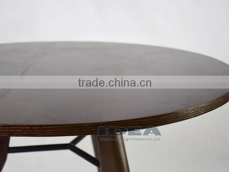 Replica Jean Prouve Gueridon Dining Table - Solid Ash Stained in Walnut color