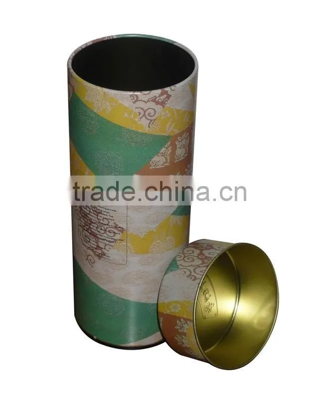 New style metal round tall tin can for wine or tea