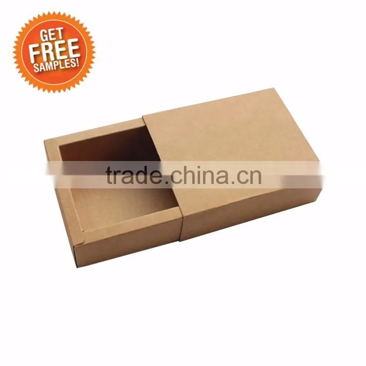 Eco-friendly wholesale kraft paper drawer box slide open box