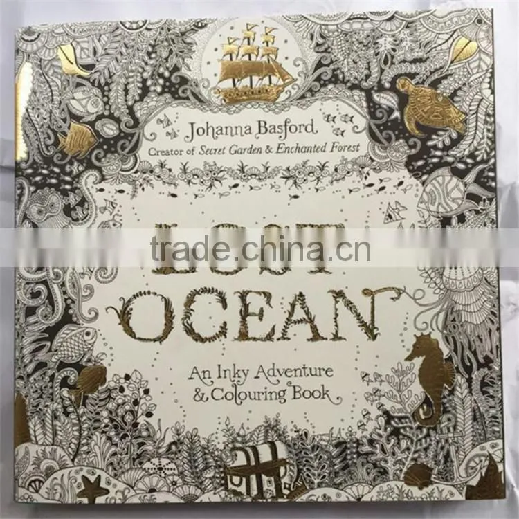 2015 Wholesale new arrive hand-painted secret garden series lost ocean adult coloring books