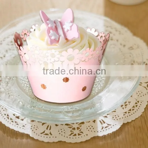 manual new arrival festival accessory laser cut cupcake wrappers for birthday decoration