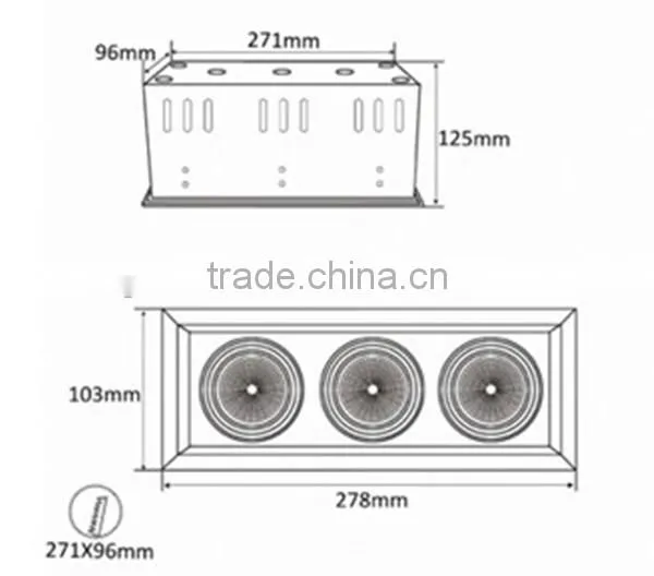 4000 kelvin LED grille down light