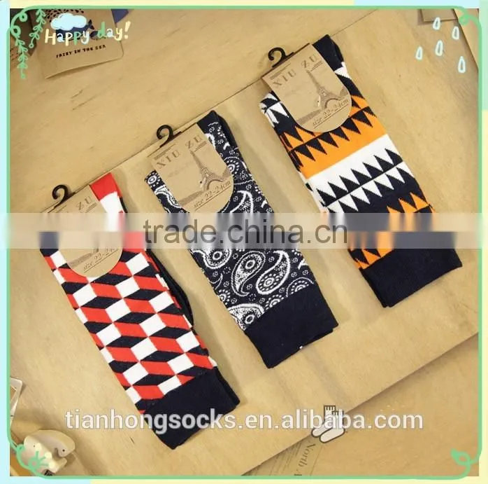 Colorful socks men happy socks long cotton socks bulk wholesale crew socks
