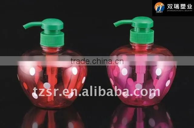 500ml Strawberry shaped dot body lotion spray bottle shampoo plastic empty container