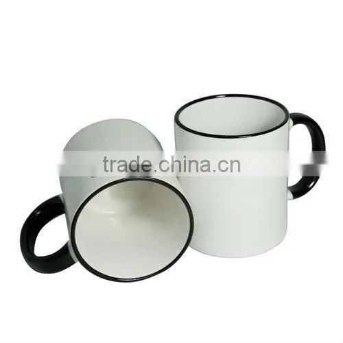 11OZ ring and rim color mug /sublimation customized
